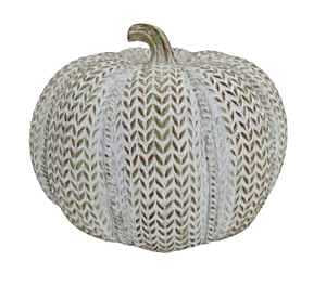 White Washed Resin Pumpkin - #33307
