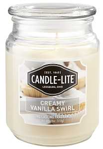 Candle Creamy Vanilla Swirl - White - 18 oz - #32300