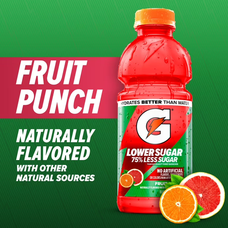 Fruit Punch Low Sugar Gatorade - 20 Oz