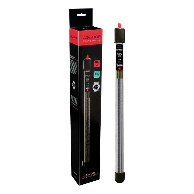 Aquarium Submersible Heater Quartz Platinum - 400 Watt - Up to 130 gallons - Aquatop - #33110