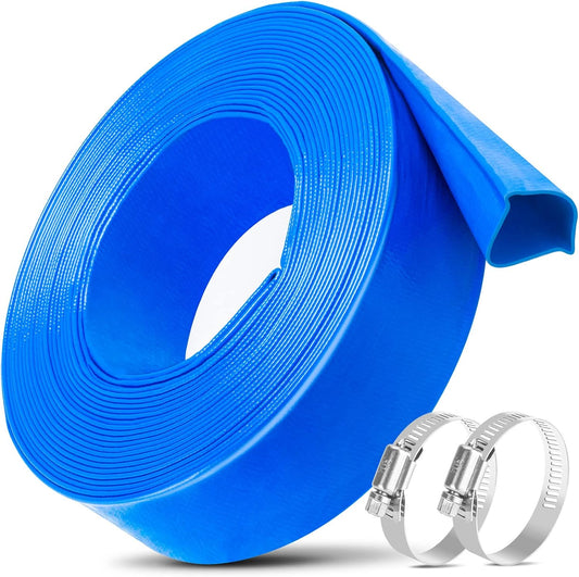 Blue Back Wash Hose w/ Clamps - 2" x 25' - Heavy Duty - #33233