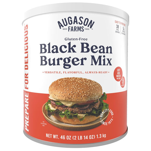 Black Bean Burger Mix - Augason Farms - 46 oz Can - #32446