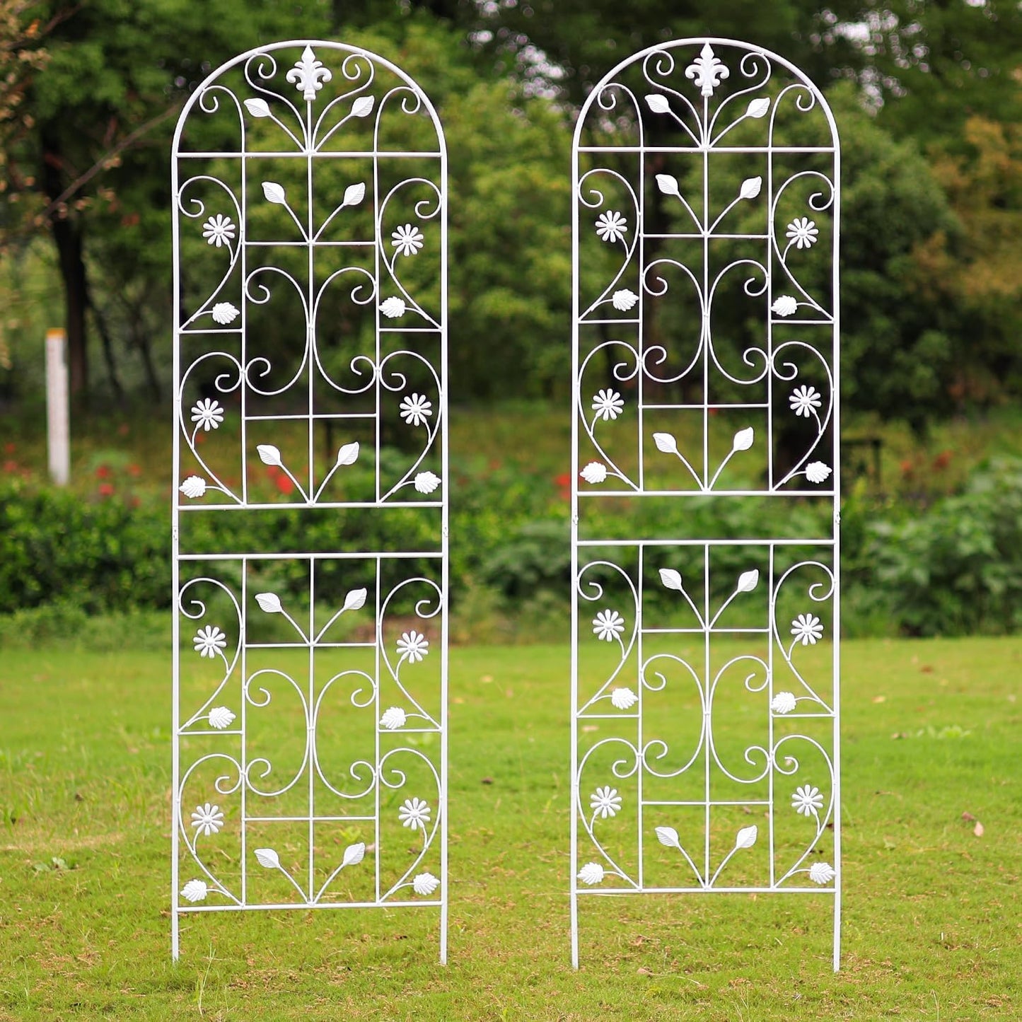 White Metal Trellis - 70.8"x19.6" - Rustproof - #32710