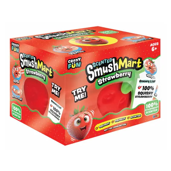 Smushmart Giant Scented Strawberry Squishy Squeeze Toy - 6"