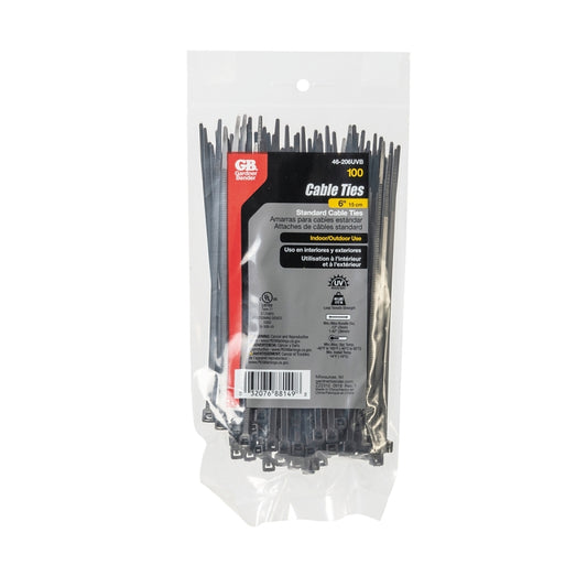 Cable Tie Standard - Black - 6" - 100 Pack - #28892