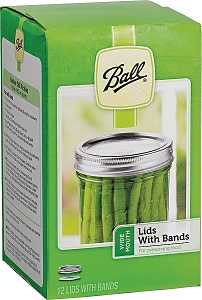 Lids W/ Bands Wide Mouth Ball - #8904