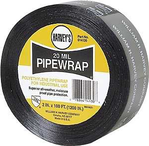 Black Poly Pipewrap -  20 Mil - 2" x 100' - Harvey's - #10260