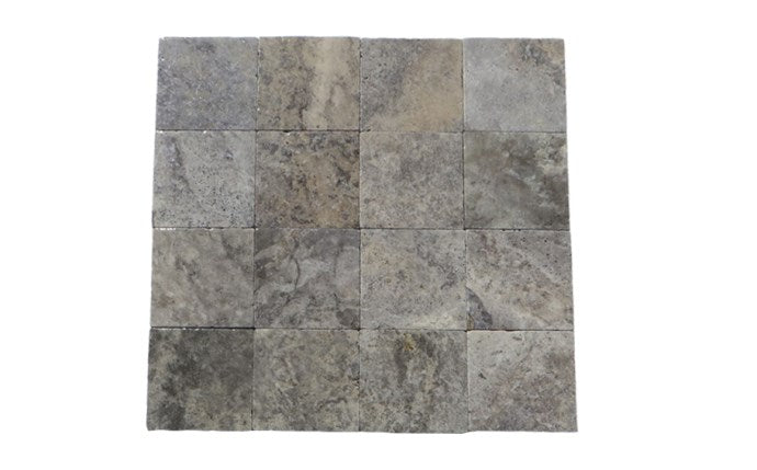 Travertine Silver Tumbled Square - 16x16 - AAA-37-1616 - EACH - #30845