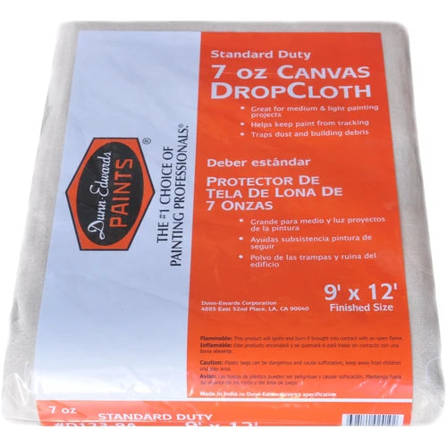 Drop Cloth Standard Duty - 9'x12' - 7 Oz Canvas - #29172