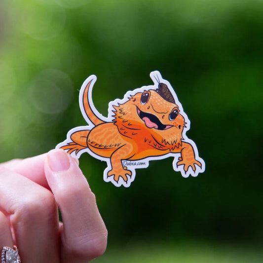 Sticker Yellow Beardie Open Mouth - Front View - #30488