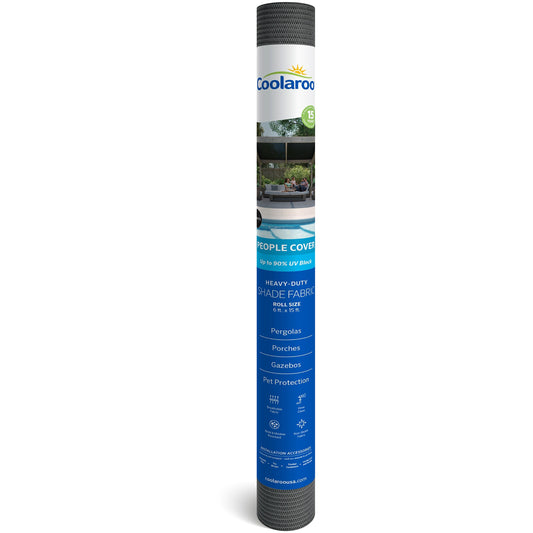 70% Graphite Black Shade Fabric - 6'x15' - Coolaroo - #27647