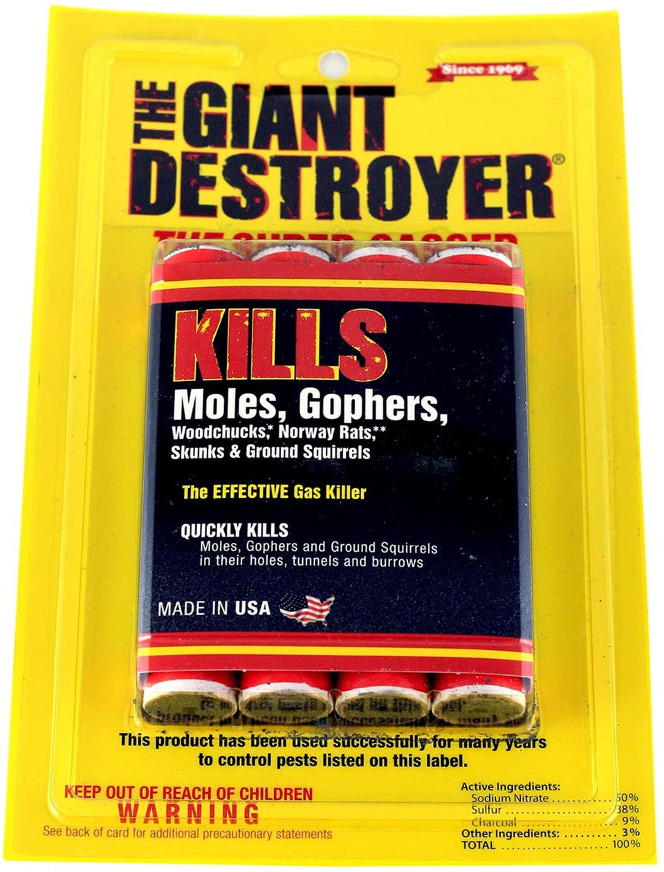 Giant Destroyer Smoke Bomb - 4 Tubes - 8 oz - #13084