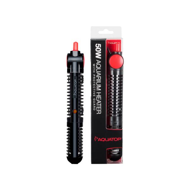 Heater Aquarium Submersible Glass with Protective Guard - 50 Watt - Up to 13 gallons - Aquatop - #31810