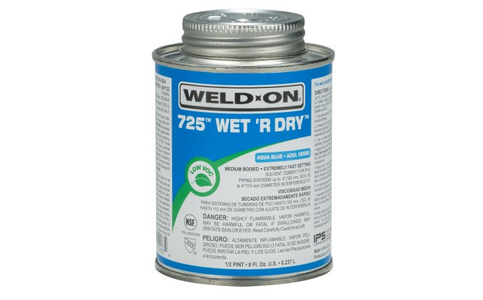 Glue 725 PVC Wet/Dry - 1/2 Pint - #16381