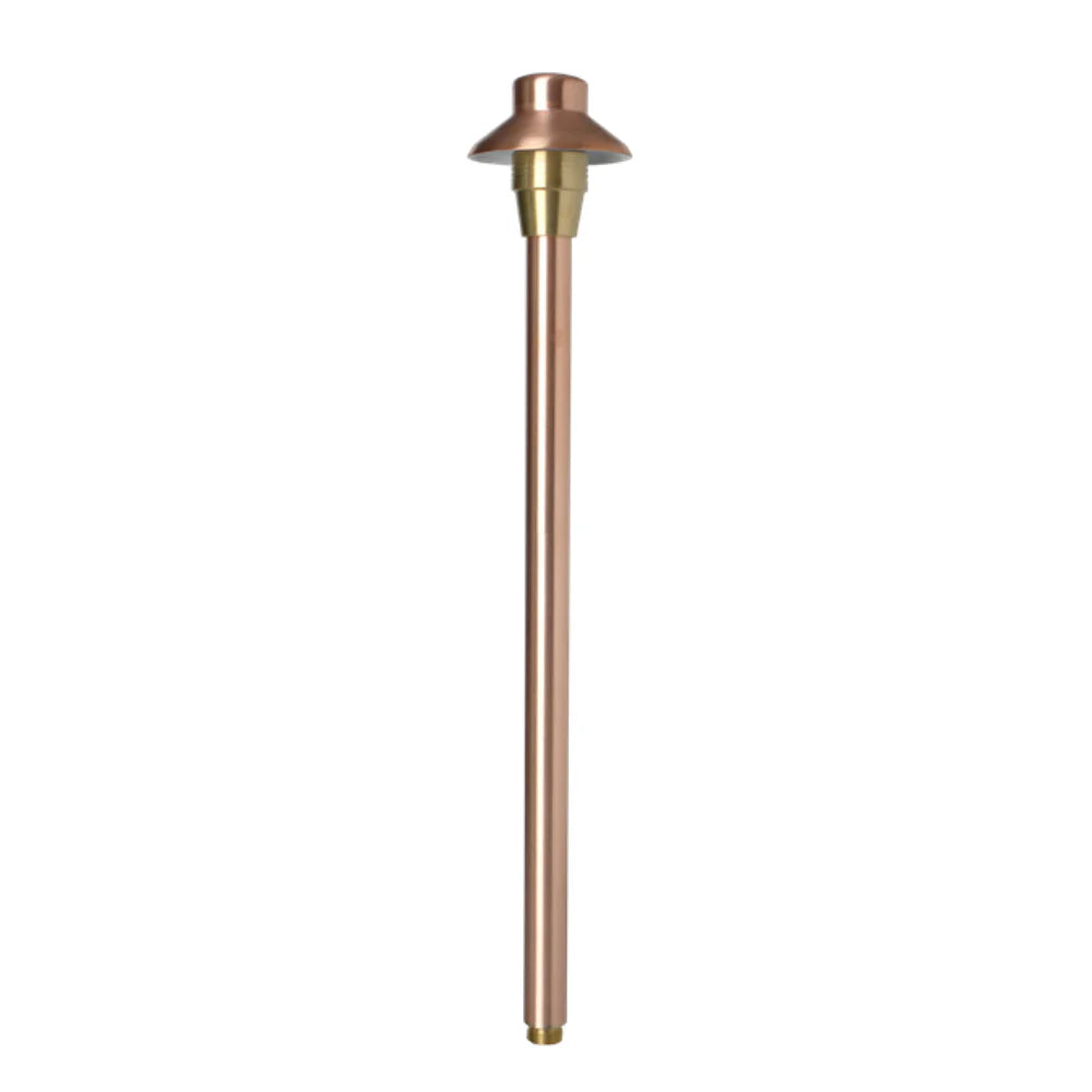 Copper Illuminator Path Light - 25' Wire Lead - 12" Riser - 3000K - #12568