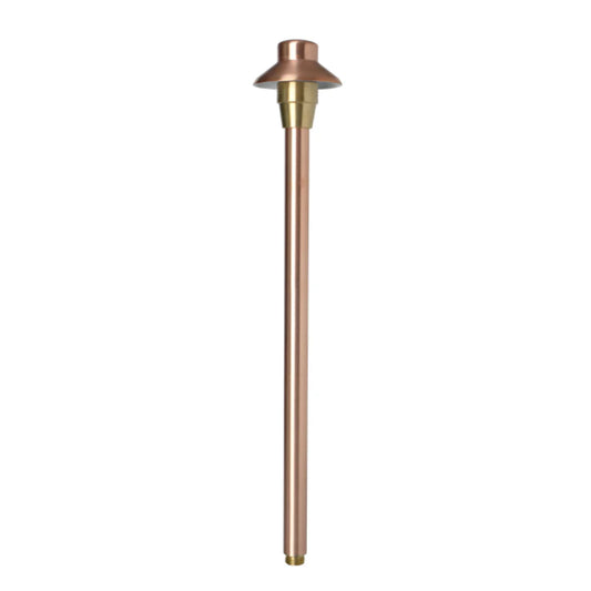 Copper Illuminator Path Light - 25' Wire Lead - 12" Riser - 3000K - #12568