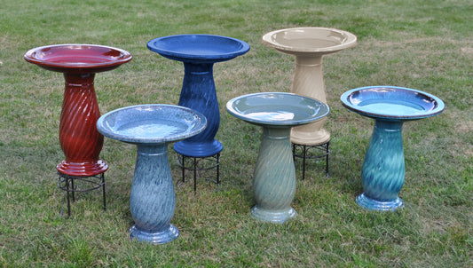 Bird Bath Assorted - Ceramic Glazed - Marshall - #32772