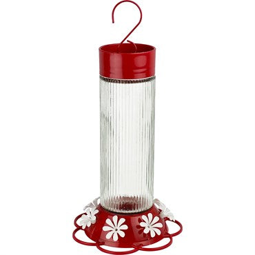 Ribbed Rose Glass Hummingbird Feeder - Nature's Way - 28 oz - #32675
