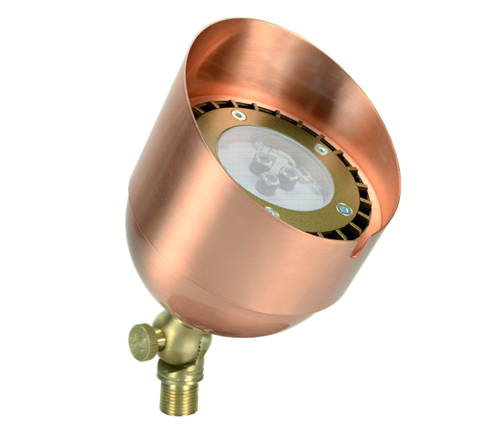 Copper Oxford Up Light - 25' Wire Lead - 7 Watt - 3000K - #24284