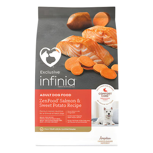 Adult Dog Food Salmon & Sweet Potato - Exclusive Infinia - Orange - 30 Lbs - #12206