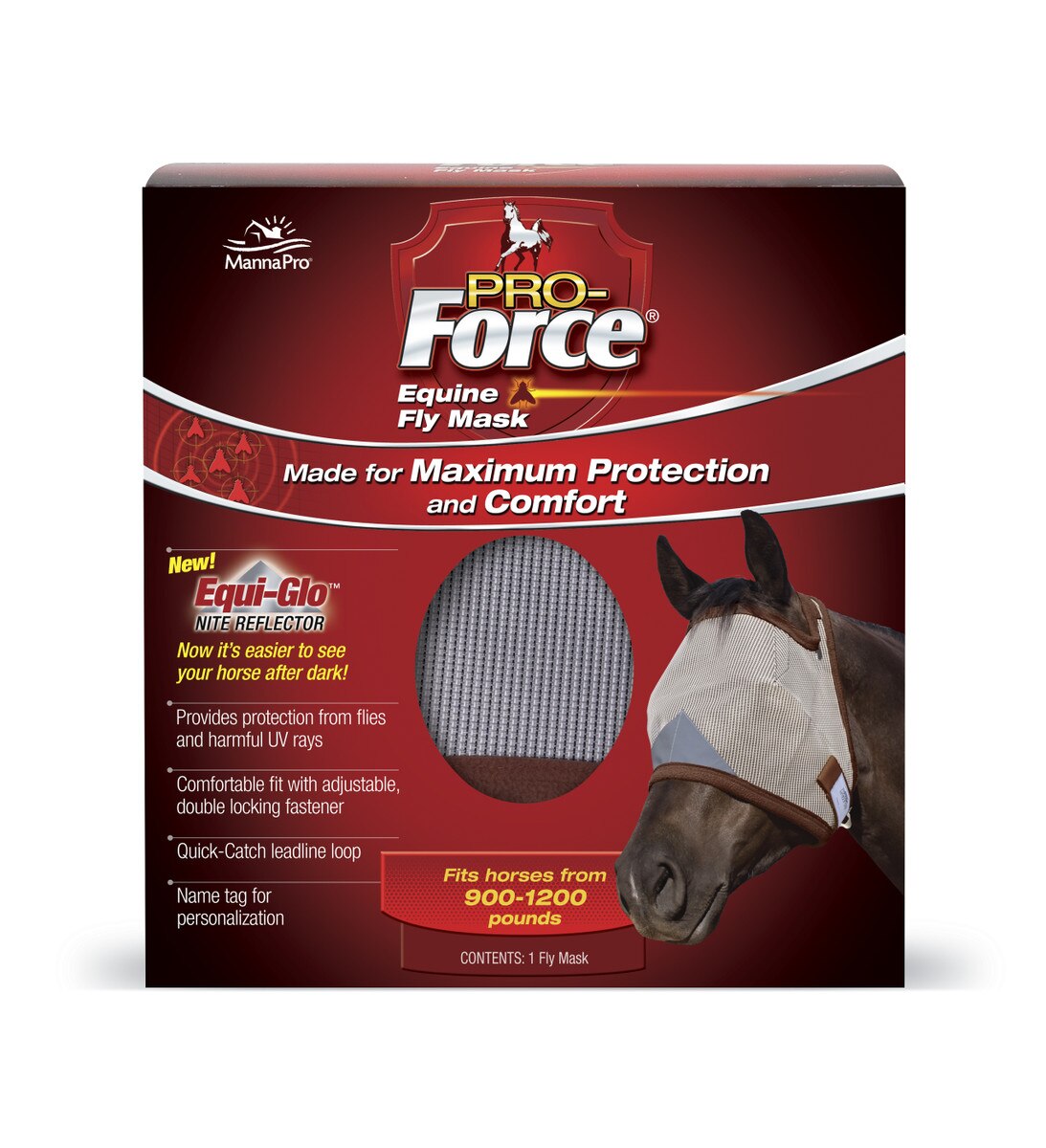 Horse Pro Force Equine Mask - Fly Mask - 900-1200 lbs