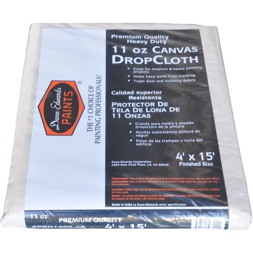Drop Cloth Pro Heavy Duty - 11 Oz Canvas - 4' x 15' - #12768