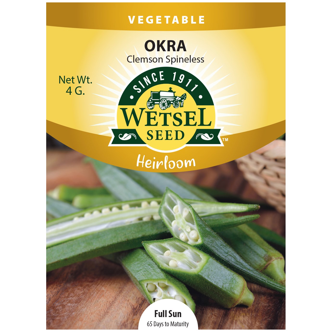 Seeds Okra Clemson Spineless Heirloom - 4 G - #29573