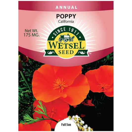 Seeds Poppy California Orange - 175 MG - #30131