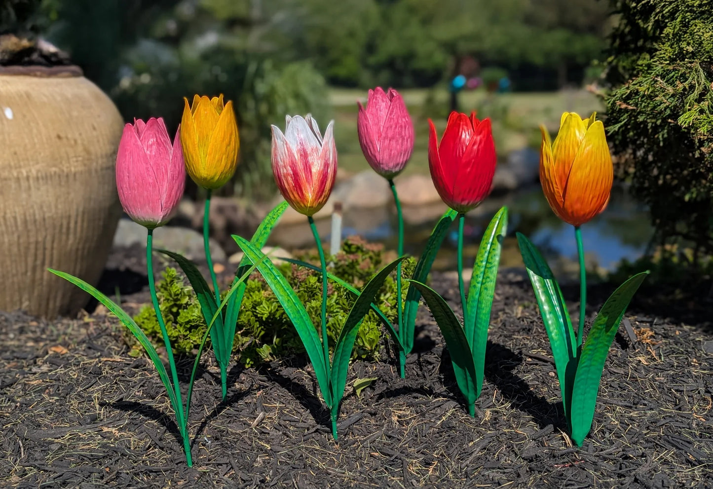 Pastel Tulips - Metal Flower - Marshall - 4"w x 22"h - #32778