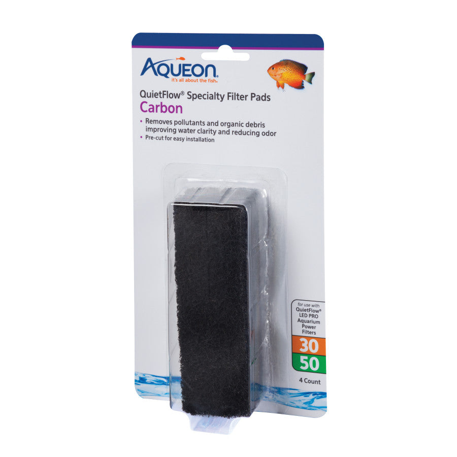 Filter Pads Carbon - 4 Count - QuietFlow 30/50 - #28002