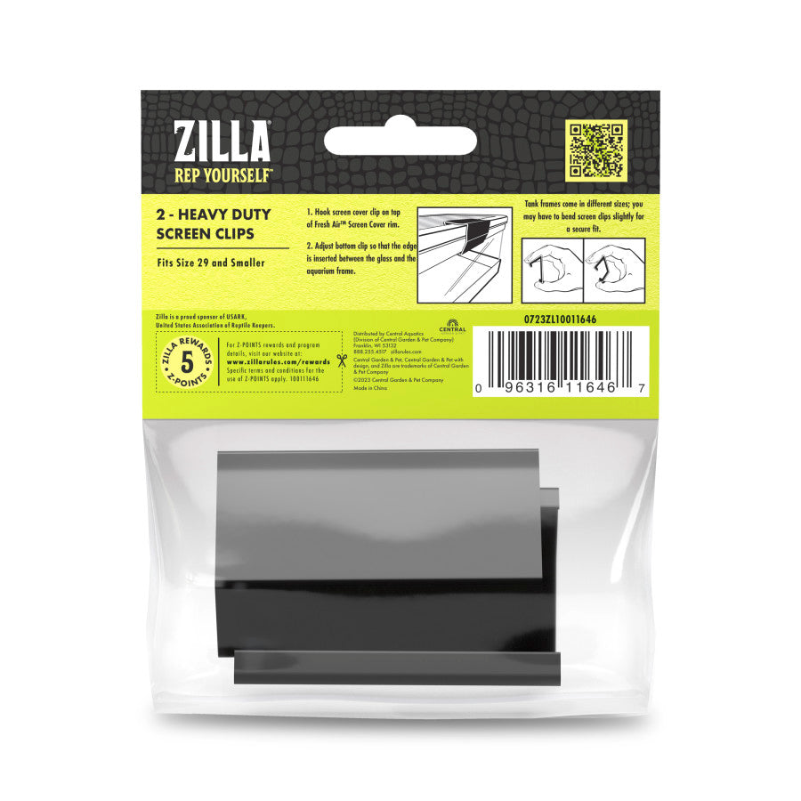 Zilla Heavy Duty Screen Clips – Small - 29 Gallon - #27411