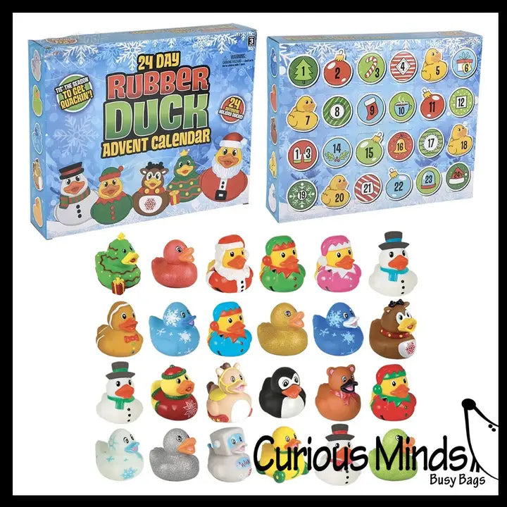 Christmas 24 Day Advent Rubber Duck Calendar Squishy Squeeze Toy
