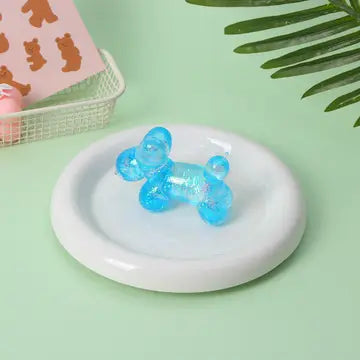 Blue Glitter Balloon Dog Squishy Toy - #32994