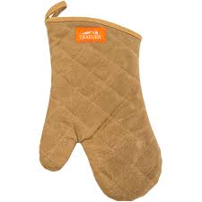 Brown BBQ Mitt - Canvas & Leather - One Size - #25110