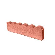 Red Scalloped Paver Edger - Straight - Each - 16" x 5-1/2" x 2" - #6156
