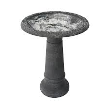 Bird Bath Gray Marble - 20"x20"x20" - Algreen