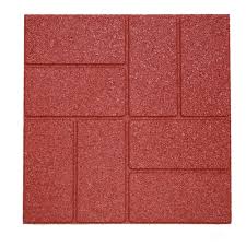 Patio Brick Embossed Square Red - Each or Pallet - 90/Plt - 16"x16" - #16262