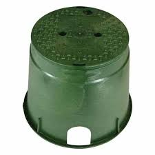 Round Green Valve Box Pit w / Lid - 107BC - #1602
