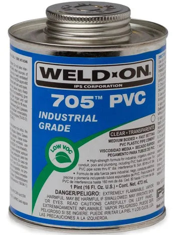 705 Clear PVC Glue - Weld On - 1 Pint - #4211