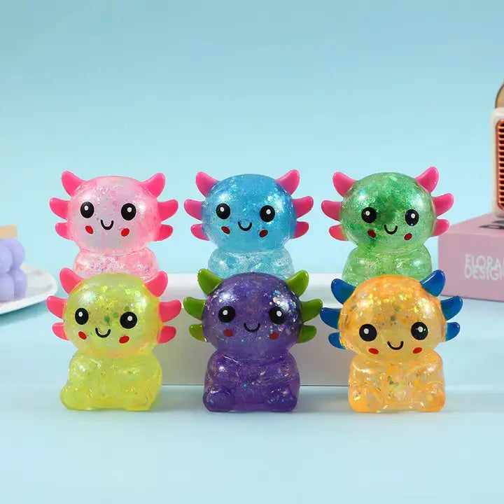 Sequin Glitter Sugar Axolotl Squishy Toy - #33009