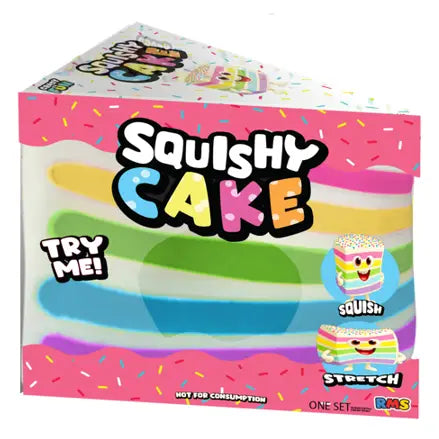 Smushmart Giant Rainbow Cake Slice Squishy Squeeze Toy - 5"