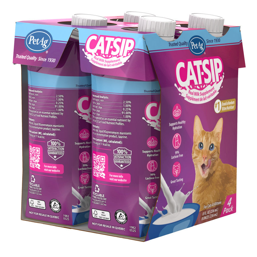 Cat-Sip Real Milk Supplement for Cats & Kittens - 4 Pack - #32950