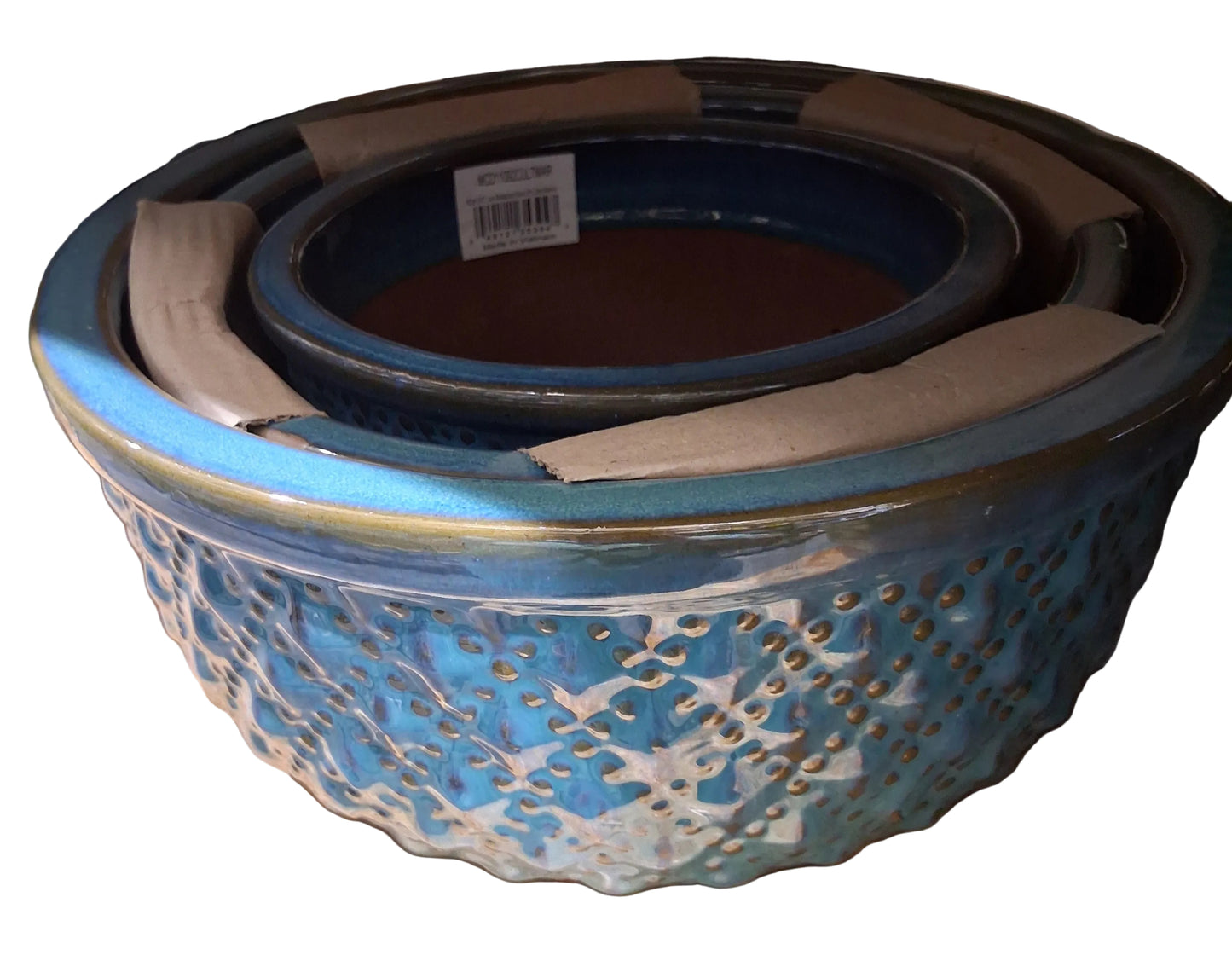 Ultra Marine Low Bedazzled Planter Pot Bowl - 9.5" - #30112