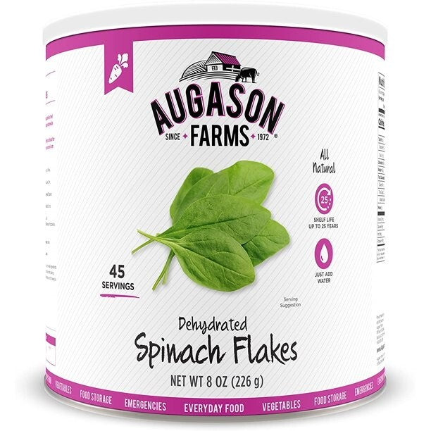 Spinach Flakes - 8 Oz Can - Augason Farms - #19662