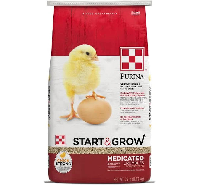 Chick Feed Start & Grow Medicated - 25 Lbs - #8635