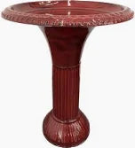 Bird Bath Ironstone Cayenne Red - 18"