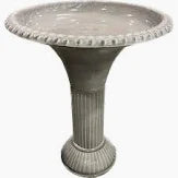Bird Bath Ironstone Antique White - 18"