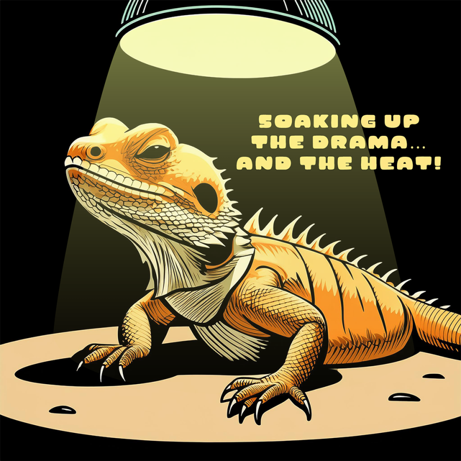 Sticker Soaking Up The Drama... And The Heat Bearded Dragon - 5" - #31981
