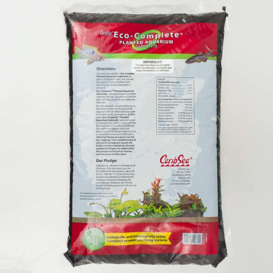 CaribSea Eco-Complete Planted Aquarium Substrate - 10 lbs - Black - #30793