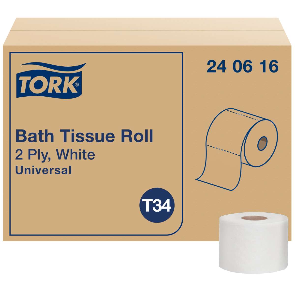 Tork White Toilet Paper Rolls - Bath Tissue - 2 Ply - #30138